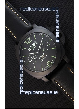 Panerai Luminor GMT 8 Days Power Reserve Japanese Replica PVD Case Watch