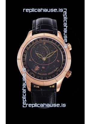 Patek Philippe 6102R Grand Compilations Handwind Swiss Replica Watch - Rugged Bezel Black Dial