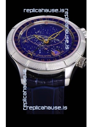 Patek Philippe 6102R Grand Compilations Handwind Swiss Replica Watch - Rugged Bezel Blue Dial