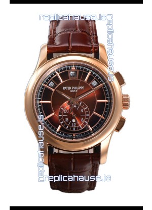 Patek Philippe 5205 Complications Moonphase Brown Dial 1:1 Mirror Swiss Replica Watch