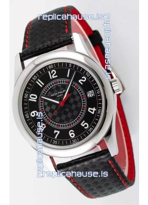 Patek Philippe Calatrava 6007 Black Dial Red Hands 904L Steel Casing 1:1 Mirror Replica Watch