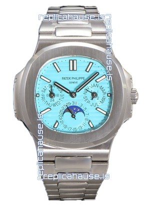Patek Philippe Nautilus 5740 Perpetual Calendar White Gold Tiffany Dial Swiss Replica Watch 