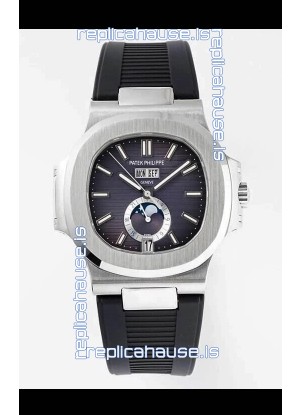 Patek Philippe Nautilus 5726A 1:1 Mirror Swiss Watch Blue Dial Rubber Strap