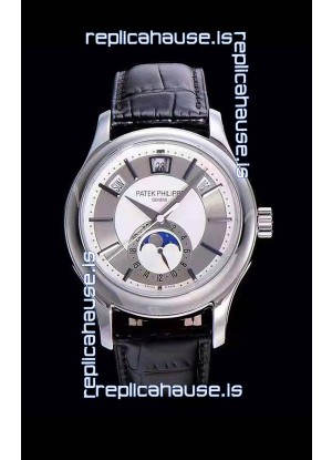 Patek Philippe 5205-001 Complications MoonPhase 1:1 Mirror Swiss Replica Watch Steel Grey Dial