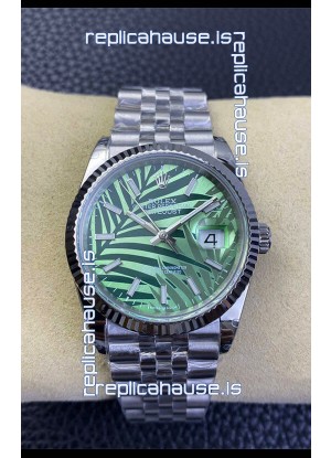 Rolex Datejust Cal.3235 Movement 1:1 Mirror Replica 904L Steel 36MM - Green Palm-Motif Dial
