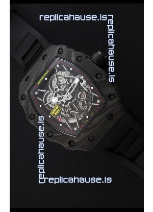 Richard Mille RM35-2 Rafael Nadal Forged Carbon Case with Black Rubber Strap