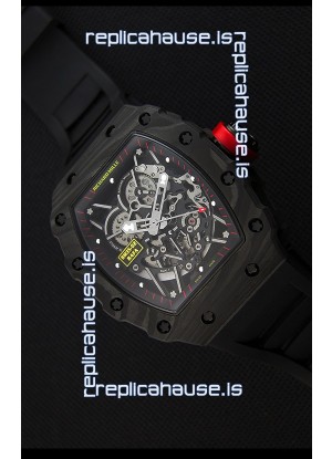 Richard Mille RM35-2 Rafael Nadal Forged Carbon Case with Black Rubber Strap