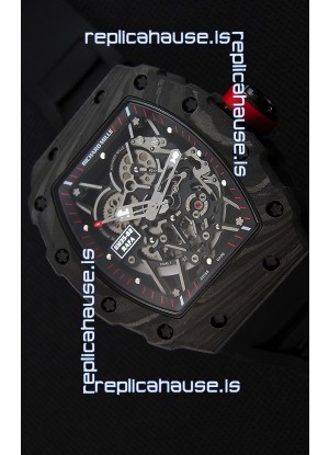Richard Mille RM35-2 Rafael Nadal Forged Carbon Case with Black Rubber Strap