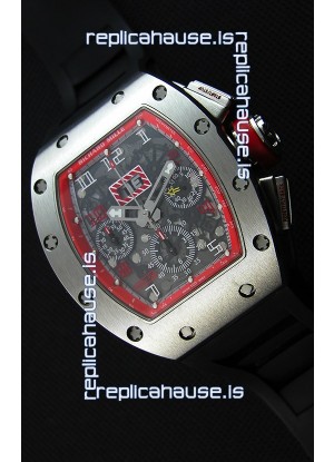 Richard Mille RM011-FM Felipe Massa One Piece Titanium Case Watch in Black Strap