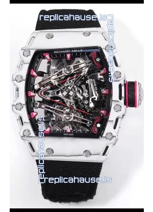 Richard Mille RM38-02 White Carbon Bubba Watson Black Nylon Tourbillon Movement 1:1 Mirror Replica