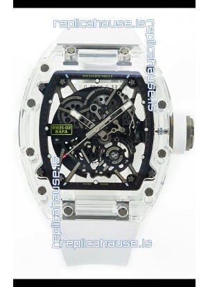 Richard Mille RM35-02 Rafael Nadal Transparent Sapphires Casing with Genuine Tourbillon Super Clone Watch