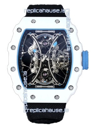 Richard Mille RM53-01 Pablo Mac Donough White TPT CASE Black Nylon Strap Swiss Replica Watch