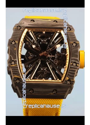 Richard Mille RM12-01 Carbon Fiber Case Genuine Tourbillon Movement 1:1 Mirror Replica Watch
