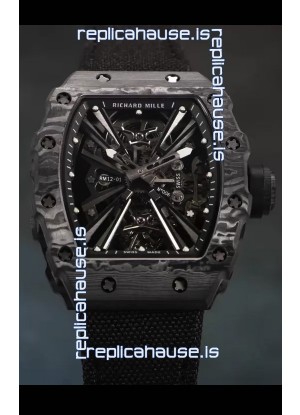 Richard Mille RM12-01 Carbon Fiber Case Genuine Tourbillon Movement 1:1 Mirror Replica Watch