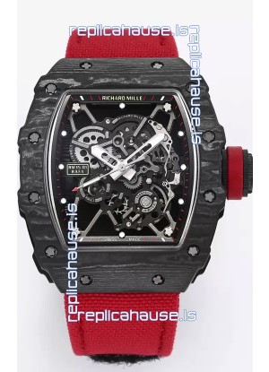 Richard Mille RM35-01 Rafael Nadal Carbon Fiber Casing with Genuine Tourbillon Super Clone Watch