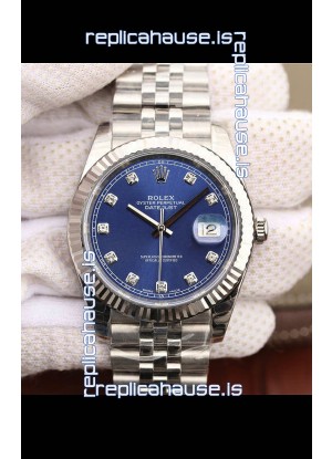 Rolex Datejust 41MM Cal.3135 Movement Swiss Replica Watch in 904L Steel / Blue Dial