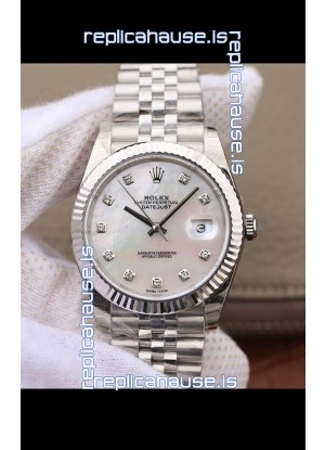 Rolex Datejust 41MM Cal.3135 Movement Swiss Replica Watch in 904L Steel Pearl Dial