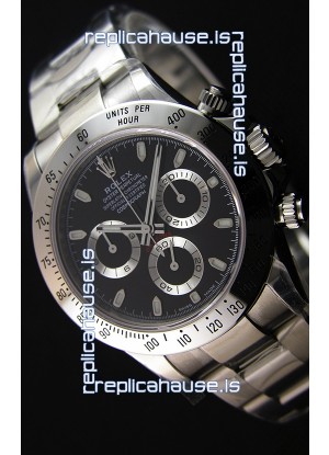 Rolex Cosmograph Daytona 116520 Black Dial Original Cal.4130 Movement - Ultimate 904L Steel Watch 