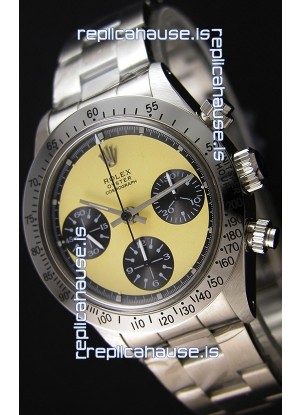 Rolex Daytona Vintage REF 6264 Off-White Dial Swiss Replica Watch - 904L Steel Watch 