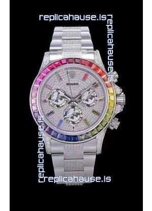 Rolex Daytona ICED OUT 904L Steel Casing Watch Original Cal.4130 Movement - 1:1 Mirror Replica