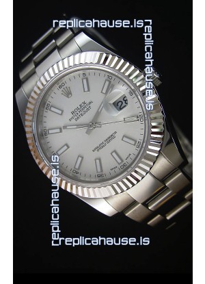 Rolex Datejust Japanese Replica Watch - Grey Dial in 41MM with Oyster Strap