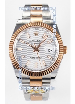 Rolex Super Clone Datejust ETA 3235 Movement 41MM Two Tone Rose Gold Plating Fluted Dial Watch