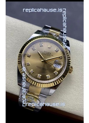 Rolex Datejust M126333 41MM ETA3235 72 Hours Power Gold Diamonds Dial 1:1 Mirror Replica Yellow Gold 904L Steel