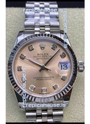 Rolex Datejust 31MM Swiss 1:1 Mirror Replica in 904L Steel - Champange Dial