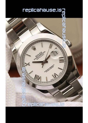 Rolex Datejust 41MM Cal.3135 Swiss 1:1 Mirror Replica Watch in 904L White Dial
