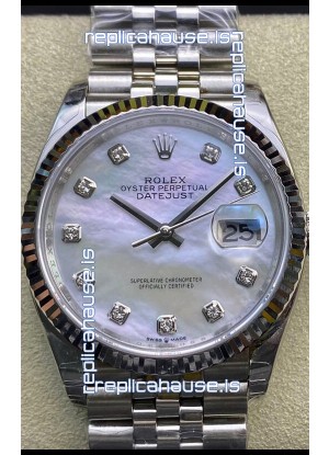 Rolex Datejust 178384 31MM Swiss 1:1 Mirror Replica in 904L Steel - White Pearl Dial 