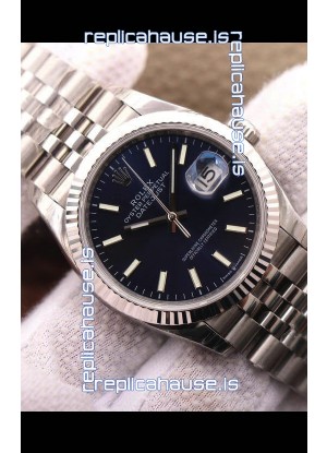 Rolex Datejust 126234 36MM Swiss Replica in 904L Steel in Blue Dial 1:1 Mirror Replica