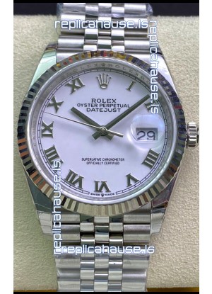 Rolex Datejust 126234 36MM Swiss Replica in 904L Steel in White Dial 1:1 Mirror Replica