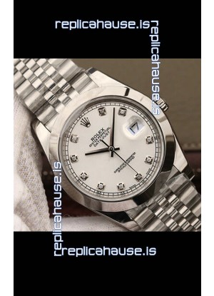 Rolex Datejust 41MM Cal.3135 Swiss 1:1 Mirror Replica Watch in 904L Steel Casing White Dial