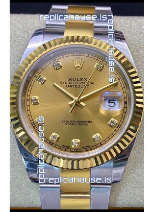 Rolex Datejust 126333 41MM Swiss 1:1 Mirror Replica Watch in 904L Steel - Gold Dial