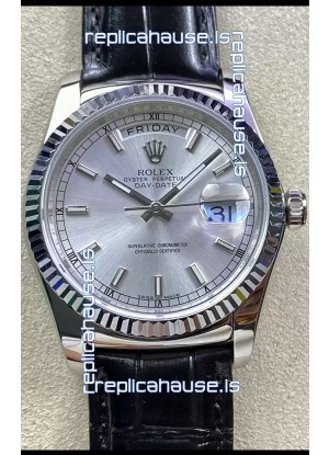 Rolex Day Date 904L Steel Casing Watch in Steel Dial 36MM - 1:1 Mirror Quality 