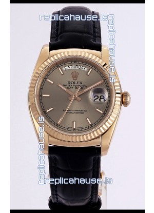 Rolex Day Date Rose Gold 904L Steel Casing Watch in Gold Dial 36MM - 1:1 Mirror Quality