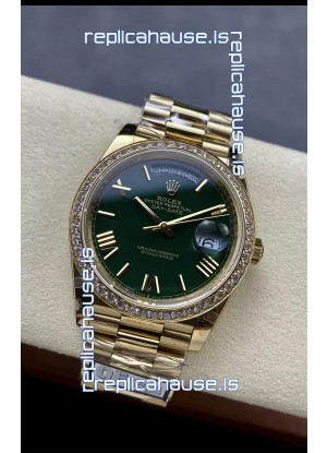 Rolex Day Date Presidential 18K Rose Gold Watch 40MM - Olive Green Dial 1:1 Mirror Quality
