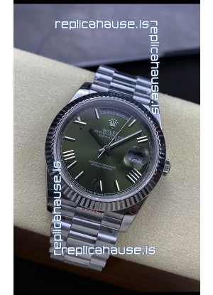 Rolex Day Date Presidential Stainless Steel Green Dial Watch 40MM - 1:1 Mirror Quality
