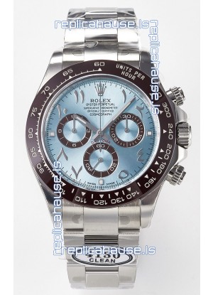 Rolex Daytona Super Clone ICE Blue Dial Diamonds Bezel Cal.4130 Movement - 904L Steel Watch