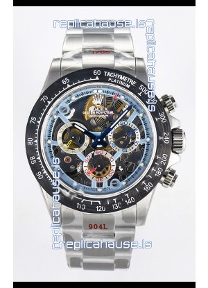 Rolex Daytona Super Clone Artisans De Geneve Stainless Steel Watch Black Carbon Bezel Watch