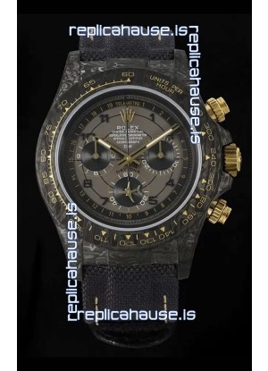 Rolex Daytona Super Clone Watch in Grey Dial Grey Carbon Casing 1:1 Mirror Replica