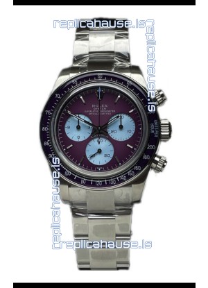 Rolex Daytona 116508 Warm Burgundy De Geneve Stainless Steel Watch Swiss Replica 