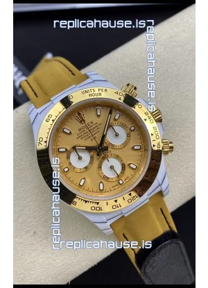 Rolex Cosmograph Daytona DiW GOLDEN ESSENCE Edition White Carbon Fiber Watch - Cal.4130 Movement 