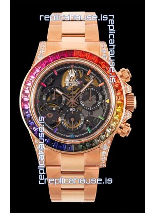 Rolex Daytona Blaken Gold 1:1 Swiss Mirror Replica Skeleton Dial Cal.4130 Movement