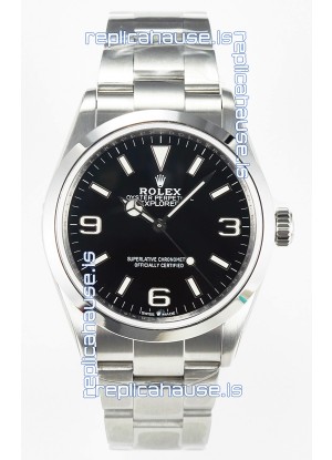 Rolex Explorer I Super Clone M124270 Black Dial 40MM - 904L Steel in ETA 3230 Movement