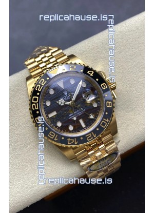 Rolex GMT Masters II Super Clone 126718GRNR Yellow Gold Tiger Iron Dial Swiss Replica Watch