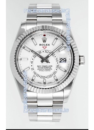Rolex Sky-Dweller REF #m336934 White Dial Watch in 904L Steel Case - Super Clone Watch