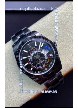 Rolex SkyDweller Swiss Watch in PVD Coated Case - DIW Edition Black Dial