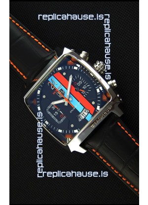 Tag Heuer Monaco 24 Quartz Replica Watch in Red/Blue Stripes Dial