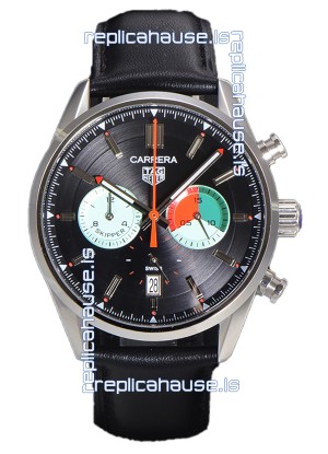 Tag Heuer Carrera Carrera Skipper 39 Chronograph Swiss Quartz Replica Watch Black Dial 